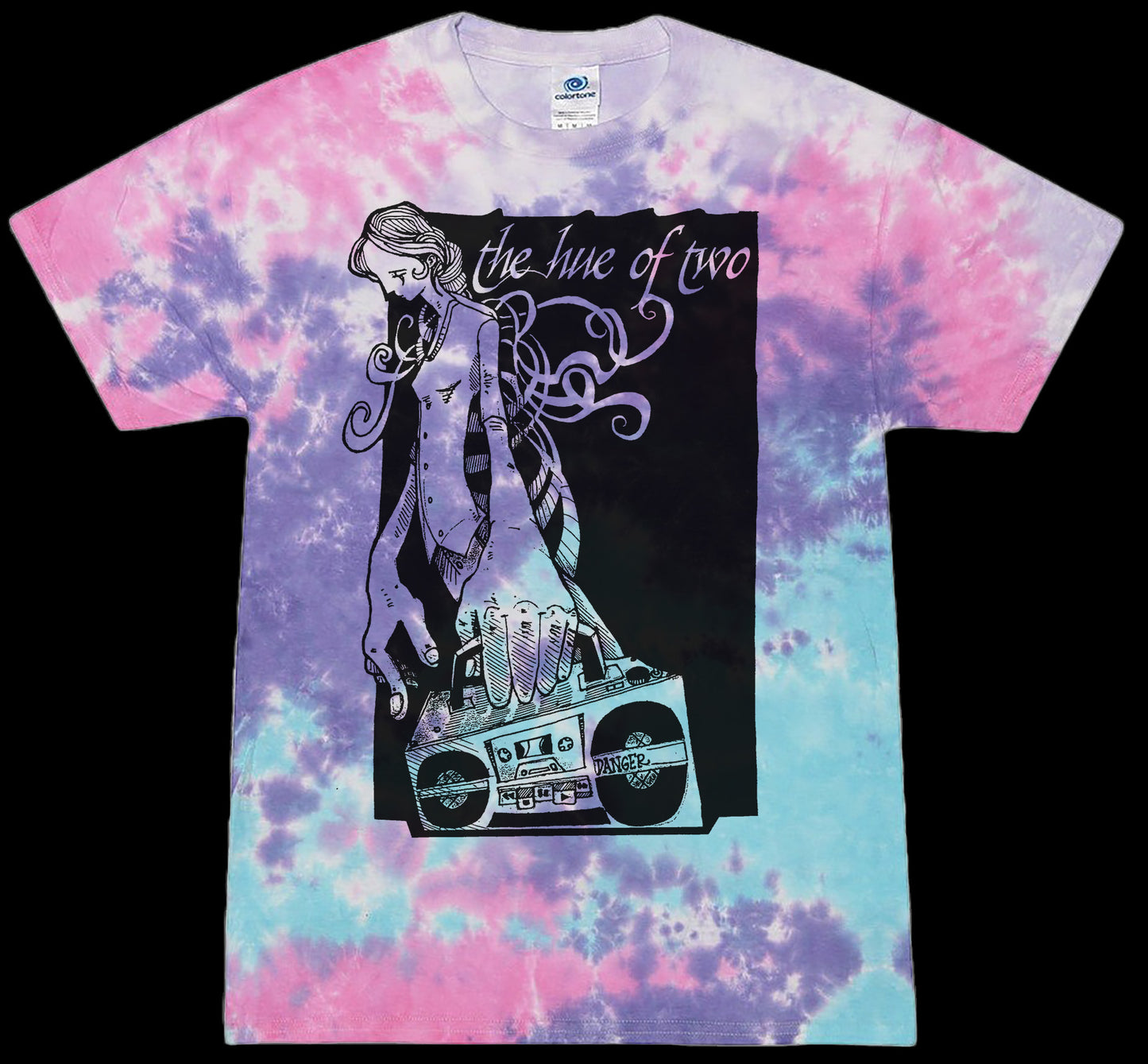 The Hue of Two - Tye Dye Boombox shirt
